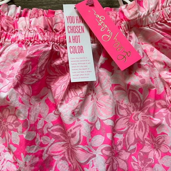 Lilly Pulitzer Jamielynn Pink Floral Off Shoulder Top 100% Cotton Sz M NWT - Picture 4 of 7